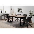 Table extensible Denver 80C - 200-240 x 75 x 90 cm - Chêne artisan / anthracite - 1 exension de 40 cm inclue - 12 personnes