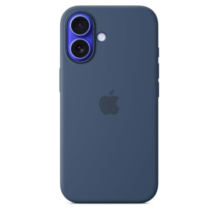 Apple iPhone 16 - Coque en silicone avec MagSafe Bleu - vue 5