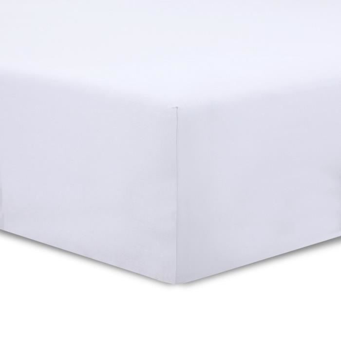 Vision - Drap housse Blanc - 90x190cm - 100% coton