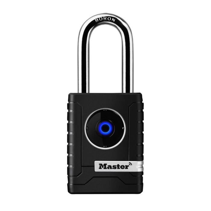 Cadenas connecté Bluetooth pour usage extérieur - MASTER LOCK - 56mm - Anse alliage de bore chromé 51mm - Noir