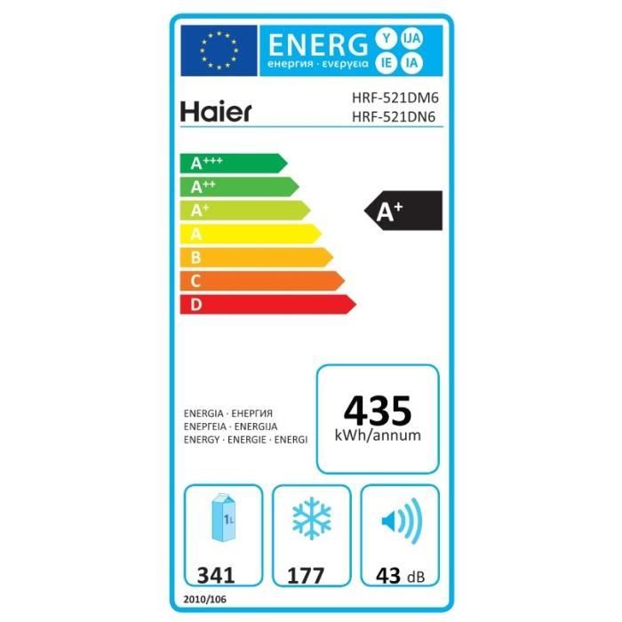 HAIER HRF521DM6 Réfrigérateur américain 518L (341+177) Froid