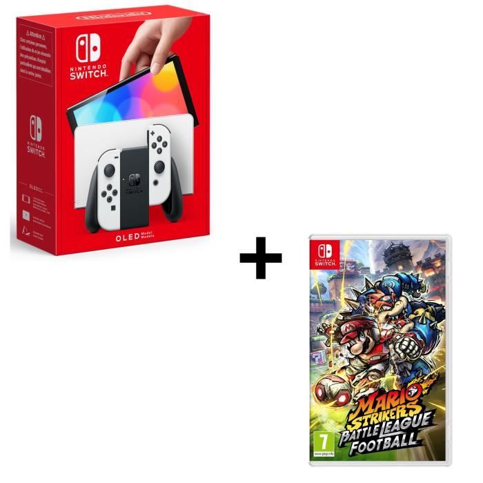 Pack : Console Nintendo Switch (modèle OLED) + Mario Strikers : Battle League Football