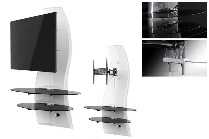 Meuble Tv Avec Support Intégré Ghost Design 3500 Rotation Plus Noir Mat -  Achat & prix