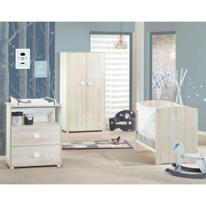 CHAMBRE COMPLÈTE BÉBÉ BABYPRICE Chambre complète Smile hêtre Cendre : Li