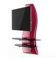 Meliconi - Meuble TV avec support intégré - GHOST DESIGN 2000 Rouge - TV de 32" à 70‘’ - VESA 200/400 - Etagères verre trempé-2