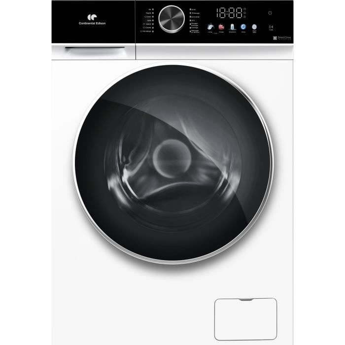 Lave linge hublot CONTINENTAL EDISON CELL1012DDW1 10kg Moteur induction directe 60 cm 1200 trsmin