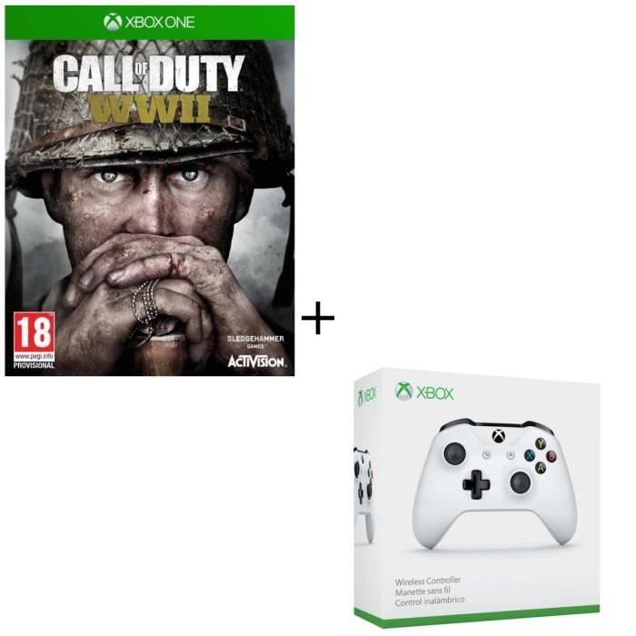 Pack Xbox One : Call of Duty World War II + Manette sans fil Xbox One blanche compatible PC Pack Xbox One : Call of Duty World War II + Manette sans fil Xbox One blanche compatible PC -