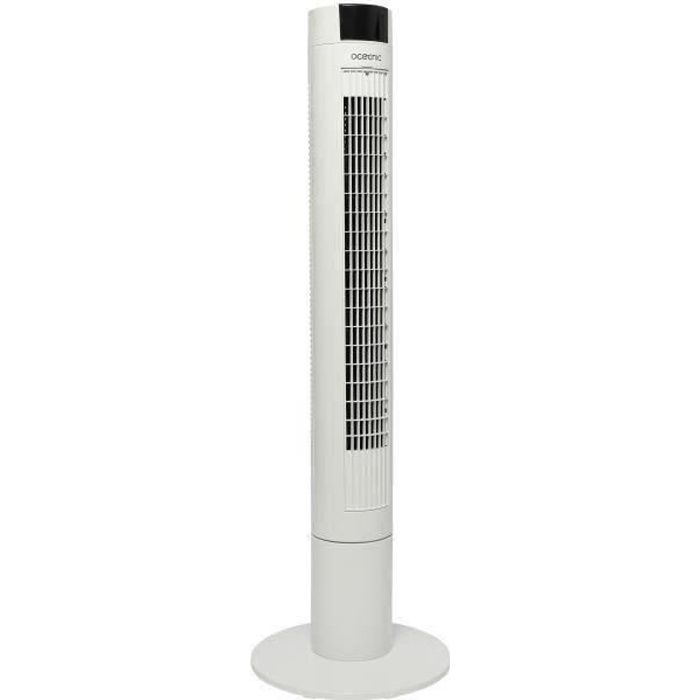 Ventilateur colonne OCEANIC - 45W - Hauteur 102 cm - Oscillation  automatique - Télécommande - Minuterie - Blanc - Cdiscount Bricolage