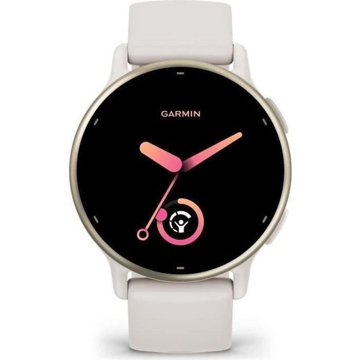 Montre GPS connectée - GARMIN - Vivoactive 5 - WiFi - 30 4 mm (1 2) - Crème Doré avec bracelet Beige