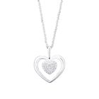 MES-BIJOUX.FR Pendentif Femme "Cœur Tendresse" Or Blanc et Diamants