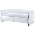 SEZANNE Table basse avec LED style contemporain laqué blanc brillant - L 120 x l 60 cm-2