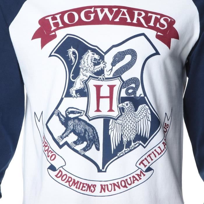 Pyjama manches longues en coton harry potter Harry Potter marine/or