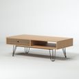 COLETTE Table basse scandinave - Décor chêne et impression vintage - 110x55 cm-3