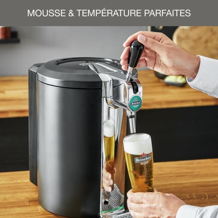 KRUPS Beertender® Compact Machine bière pression, Compatible fûts de 5 L,  Température parfaite, Bière fraîche et mousseuse VB450E10 - Cdiscount  Electroménager