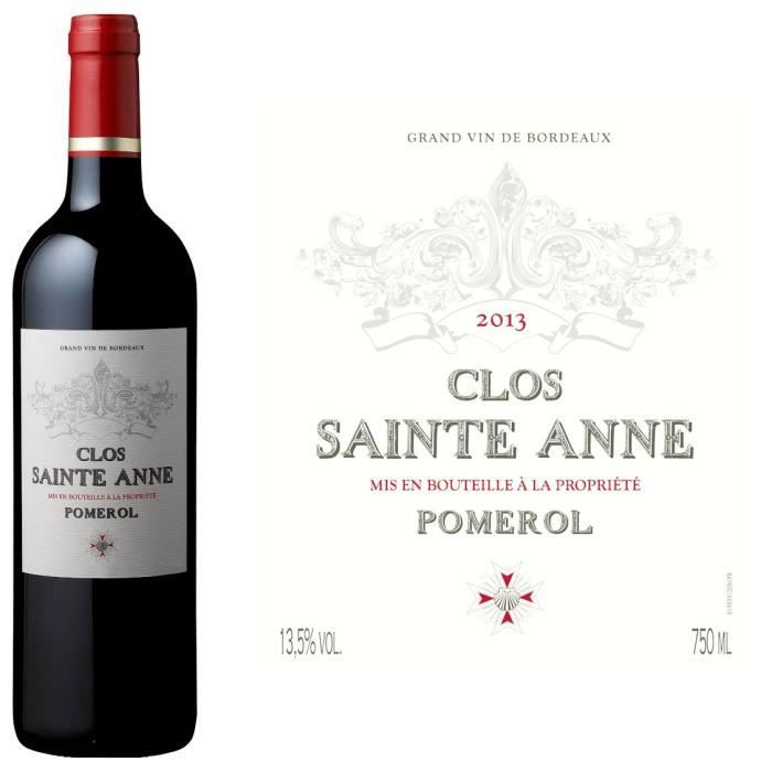 Clos Sainte Anne 2013 Pomerol Vin rouge de Bordeaux La cave Cdiscount