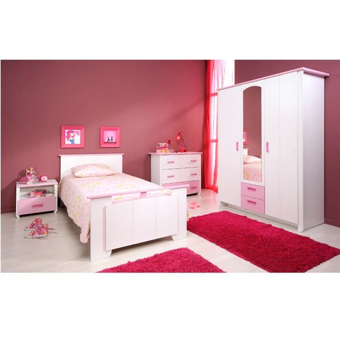Elegance Chambre Complete Enfant Avec Commode Contemporain Blanc Achat Vente Chambre Complete Elegance