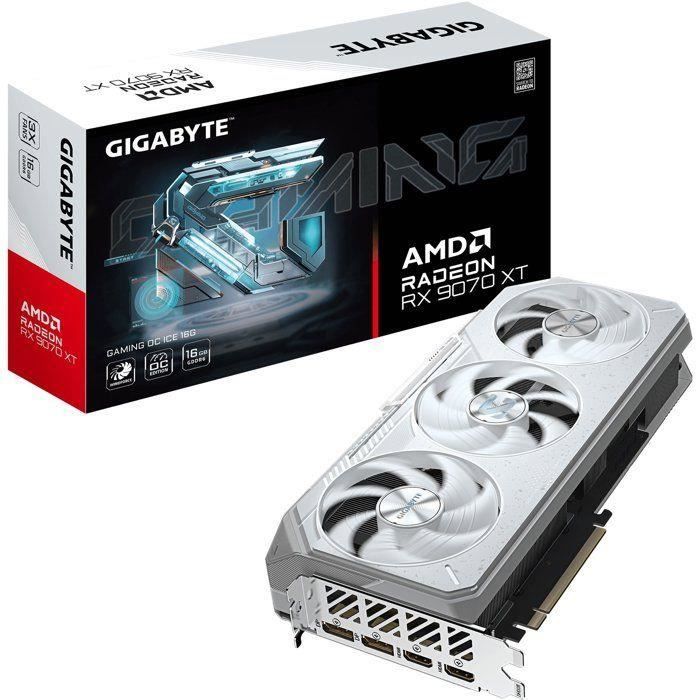 GIGABYTE - GAMING ICE - Carte graphique - AMD Radeon RX 9070XT OC - 16 Go
