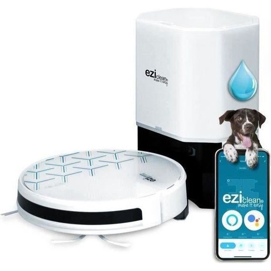 Robot Aspirateur Connecté EZICLEAN Aqua IMap A50 - 1000 Pa - 90 Min Autonomie - 80m²