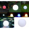 Boule lumineuse solaire LED en polyéthylène 30cm - LUMISKY - Multicolore - Extérieur-3