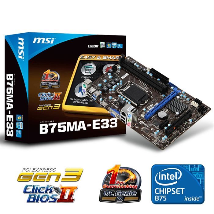 MSI B75MA E33 Achat Vente carte mere MSI B75MA E33 a prix casse Cdiscount