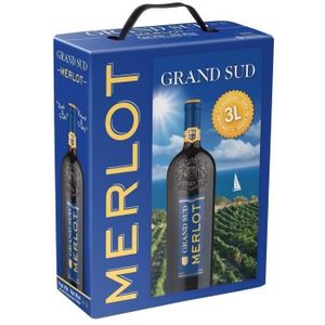 VIN ROUGE Grand Sud IGP Pays d'Oc Merlot  - Vin rouge du Languedoc-Roussillon