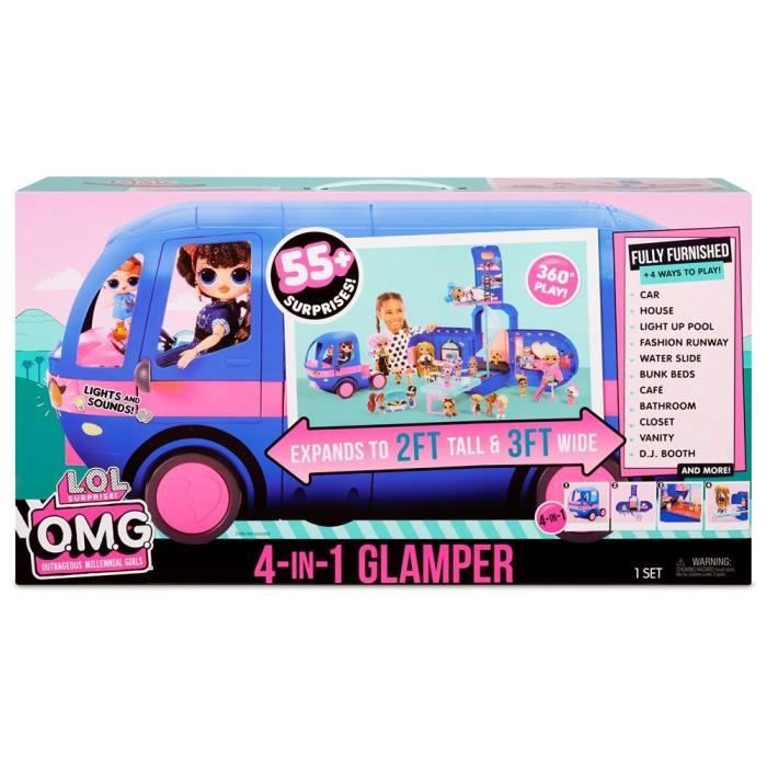 L.O.L. Surprise OMG - Glamper - Camping-Car pour Poupées - Bleu Electrique  - Cdiscount Jeux - Jouets
