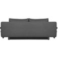 CLYDE Banquette convertible 3 places - Tissu gris - Style contemporain - L 187 x P 94 cm-3