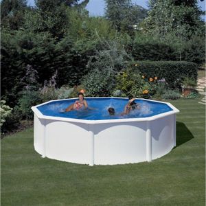 PISCINE Piscine GRE Eco - Ronde - 5.50m h 1.20 m - Blanc