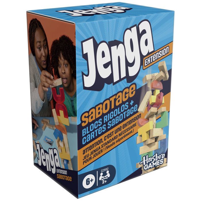 Jenga Sabotage pack dextension Jeu dambiance Hasbro Games dès