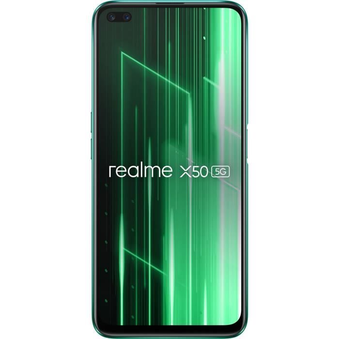 REALME X50 5G FR 6GB +128GB JUNGLE GREEN + coque en silicone offerte