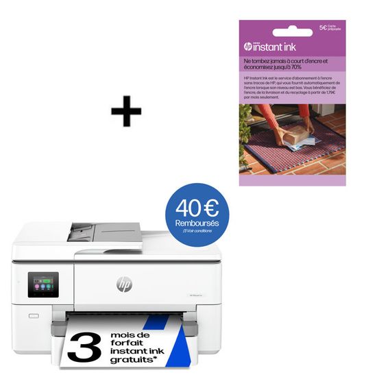 HP OfficeJet Pro 9720e - Imprimante Jet D'Encre Multifonction A4 - Instant Ink 3 Mois - WiFi, Recto Verso