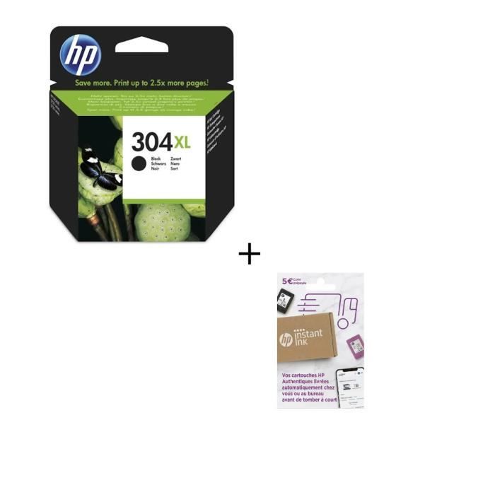 HP 304 - Cartouche d'encre couleur XL & noir XL + crédit Instant Ink