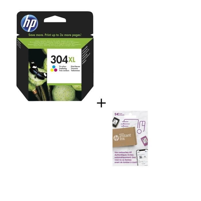 Pack HP 304 XL couleurs + Carte Instant Ink - Cdiscount Informatique