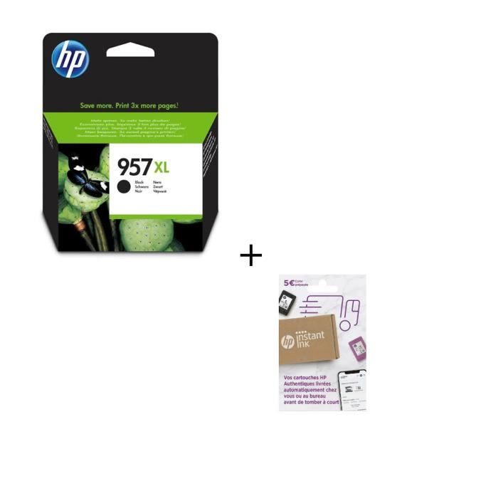 Pack HP 957 XL noir + Carte Instant Ink Cdiscount Informatique