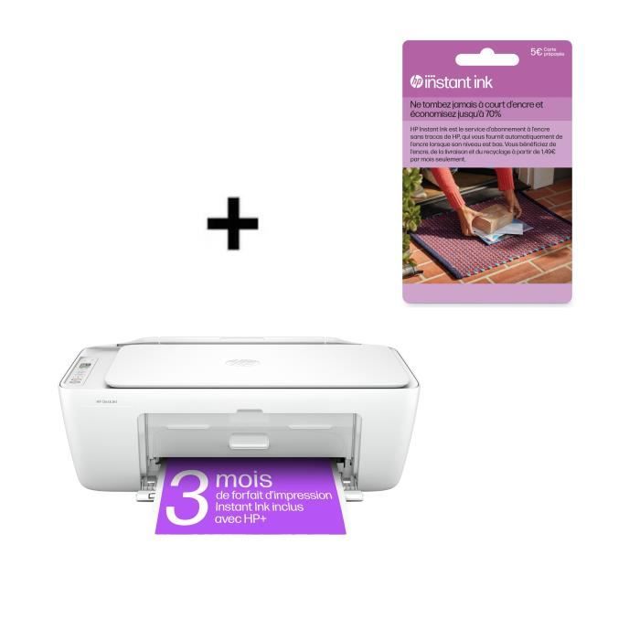 Imprimante tout-en-un HP DeskJet 2810e jet d'encre couleur + Carte Instant Ink