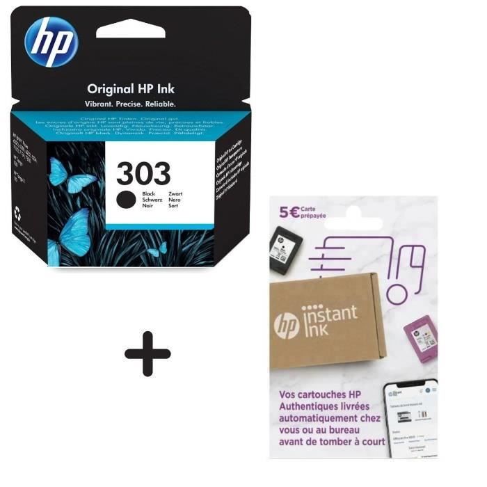 HP 303 Cartouche d’encre noire authentique (T6N02AE) pour HP Envy Photo 6220/6230/7130 + Carte Instant Ink