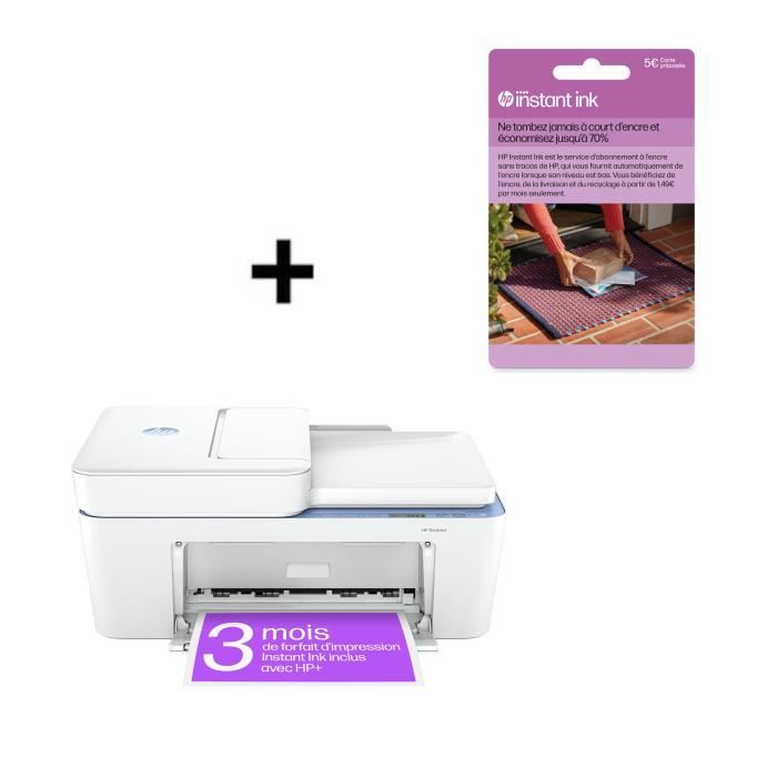 Imprimante tout-en-un HP Deskjet 4222e jet d'encre couleur + Carte Instant Ink