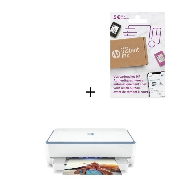 HP Imprimante tout-en-un jet d'encre couleur - Envy 6010e + Carte Instant Ink