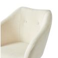 HILDA Fauteuil - Tissu blanc crème - Scandinave - L 62 x P 60 cm-3
