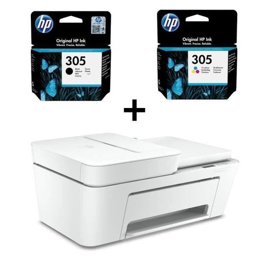 HP DeskJet Plus 4130e imprimante - couleur - jet d'encre + Cartouche HP 305  Noir (3YM61AE) et tricolore (3YM60AE) - Cdiscount Informatique