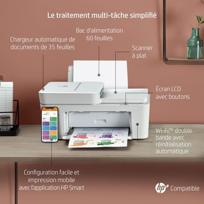 HP Imprimante tout-en-un jet d'encre couleur - DeskJet Plus 4110e