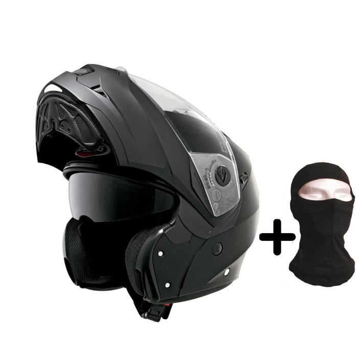 CABERG Duke Casque Modulable Noir Mat Cagoule Offerte