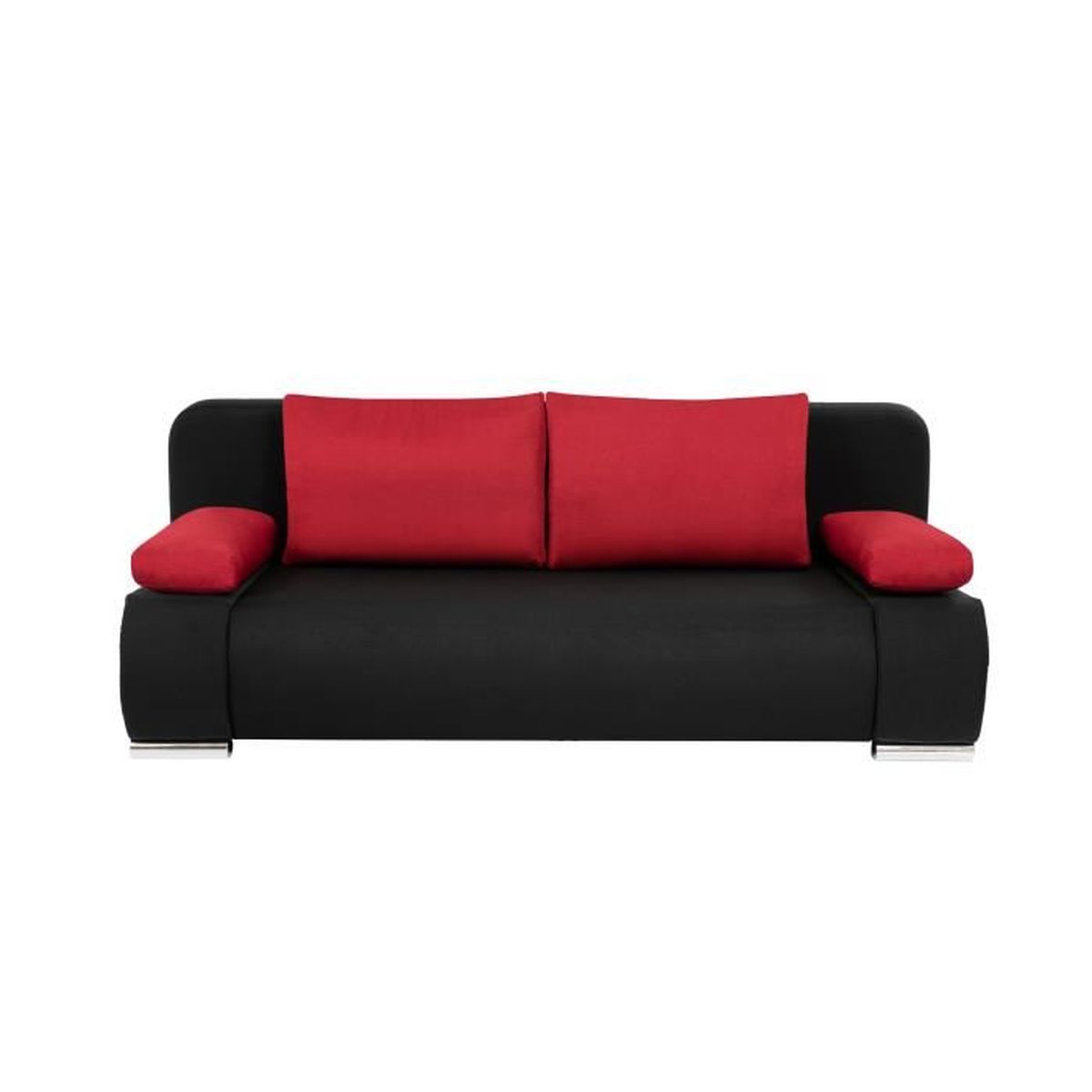 Mirjan24 Emma Banquette Convertible Tissu Rouge Et Noir Cdiscount Maison