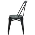 KRAFT Zoeli Lot de 2 chaises de salle à manger - Métal noir mat - Style industriel - L 44 x P 53 cm-2