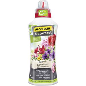 ENGRAIS Engrais Liquide Géraniums et Plantes Fleuries - ALGOFLASH NATURASOL - 1 L