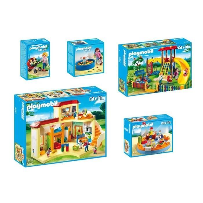 PLAYMOBIL - Pack City Life - La Garderie - Lot de 5 Boîtes