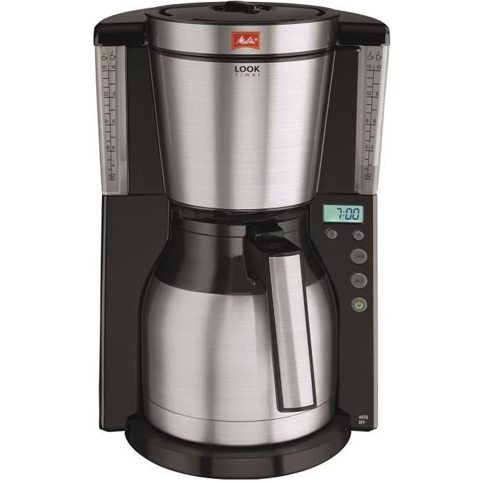 Cafetière filtre programmable MELITTA Look IV Therm Timer avec verseuse isotherme - Noir