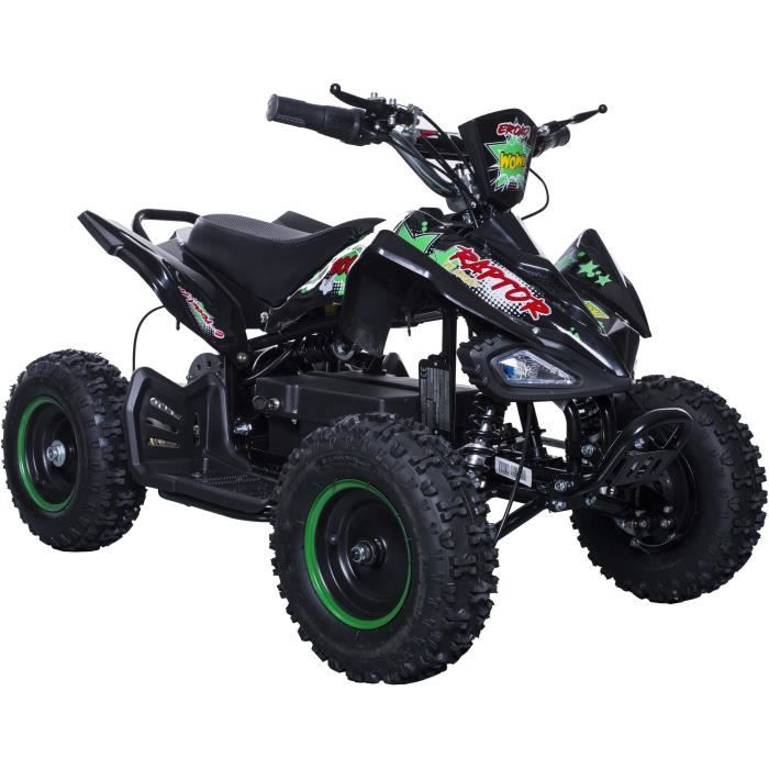 BIKEROAD Raptor Quad Electrique enfant 800W avec LED Vert