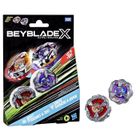 HASBRO Beyblade X Dual Pack Beat Tyranno 4-70Q et Knife Shinobi 4-80HN, 2 toupies de compétition à rotation droite authentiques Takara Tomy