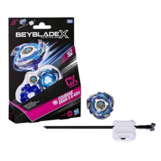 Beyblade X Starter Pack – Courage Dran S 6-60V CX – Toupie Et Lanceur Inclus – Dès 8 Ans